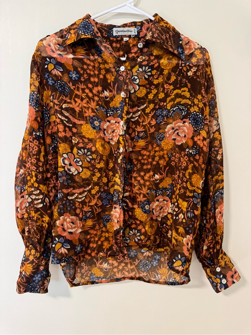 Women’s Vintage Long Sleeve Christian Dior Blouse Size L Marie In Hong Kong